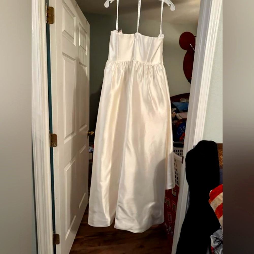 Mikado high-low wedding dress